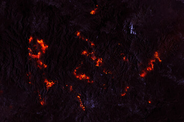 Big forest fires from outer space. Elements of this image furnished NASA.
