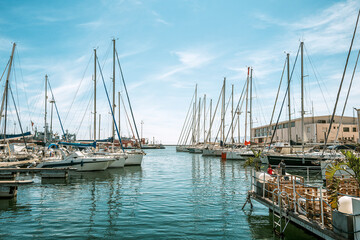 Fototapeta na wymiar Cagliari harbour, Sardinia.