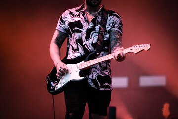 guitarist on stage live concert