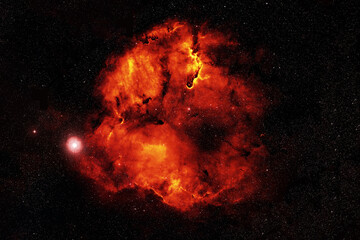 A beautiful red galaxy in dark space. Elements of this image furnished NASA.
