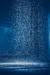 drops of water fall from the shower in the bathroom - obrazy, fototapety, plakaty