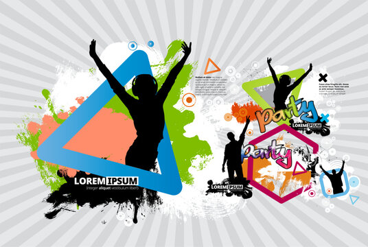 Party people in club - vector illustration