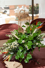 Social event; Party Decoration Centerpiece Made With Beautiful Flowers