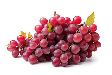 Fototapeta premium Red grapes dry bunch isolated on white background, generative ai.