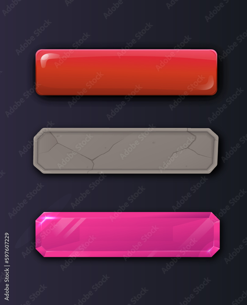 Poster game buttons set