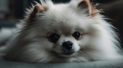 Cute fluffy pet dog close-up