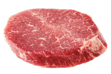 beef steak, raw meat, isolated on white background, full depth of field