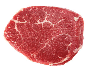 Obraz premium beef steak, raw meat, isolated on white background, full depth of field
