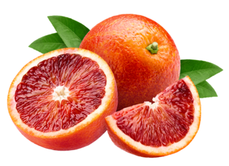 red blood orange, isolated on white background, full depth of field