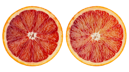 red blood orange, isolated on white background, full depth of field
