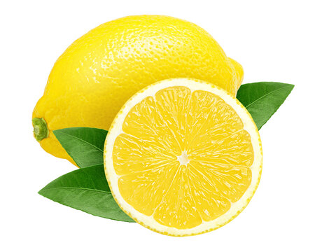 Lemon isolated on white background, full depth of field