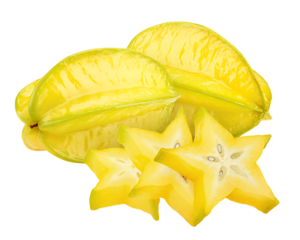 carambola, starfruit, isolated on white background, full depth of field