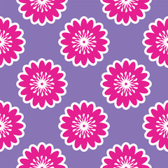 Fototapeta na wymiar Vibrant Y2K floral pattern. Funny funky retro flowers background Generative AI