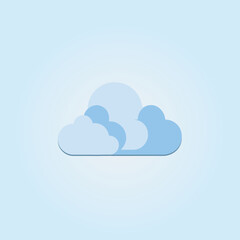 Cartoon blue cloud isolated with transparent background
