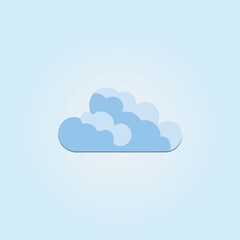 Obraz premium Cartoon blue cloud isolated with transparent background