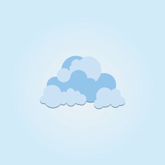 Cartoon blue cloud isolated with transparent background