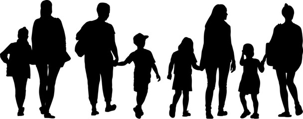 women with child silhouettes - 597615670