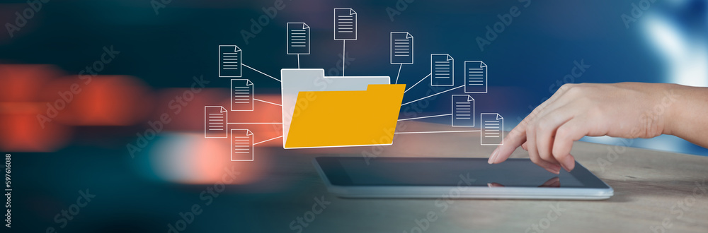 Aufkleber document management system, dms and business process system automation technology