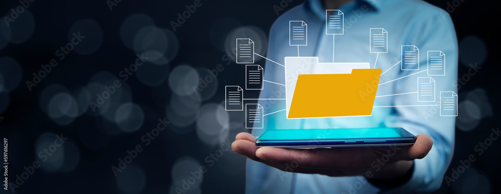 Aufkleber document management system, dms and business process system automation technology