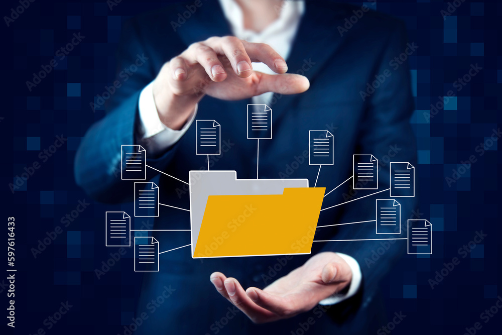 Aufkleber document management system, dms and business process system automation technology
