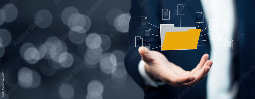 Aufkleber document management system, dms and business process system automation technology