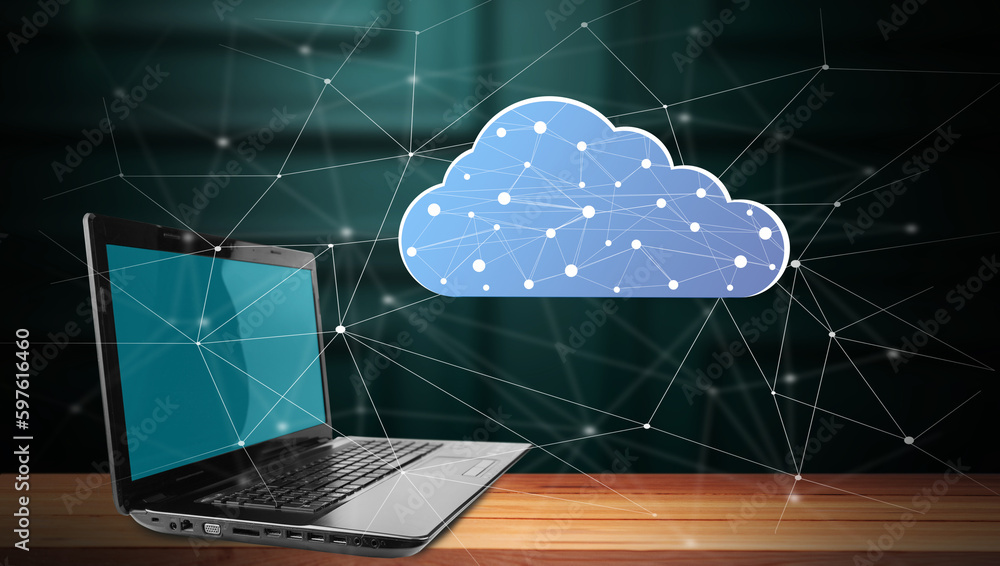 Poster cloud computing concept,cloud for transfer data