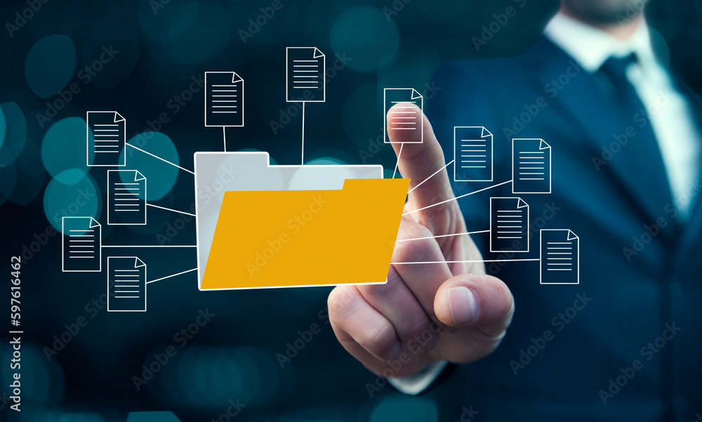 Aufkleber document management system, dms and business process system automation technology