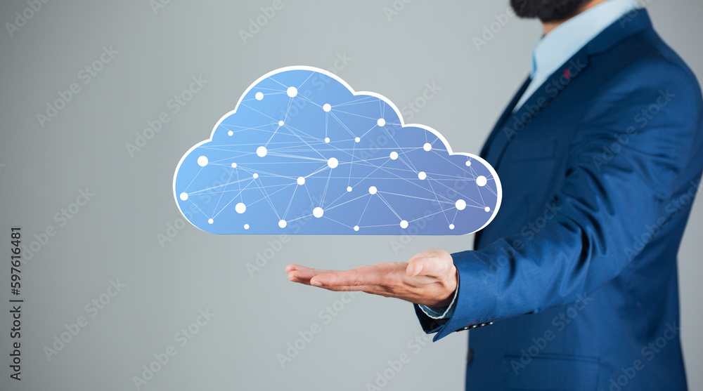 Poster cloud computing concept,cloud for transfer data