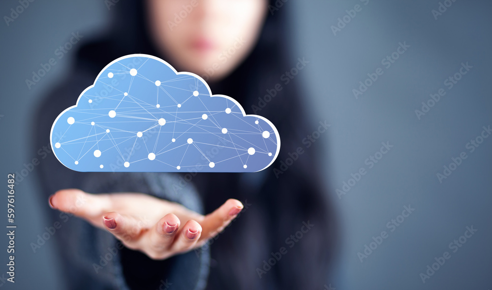 Poster cloud computing concept,cloud for transfer data