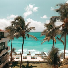 Fototapeta na wymiar Palm Beach resort