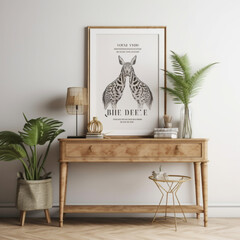 poster mockup in a vintage chic home
