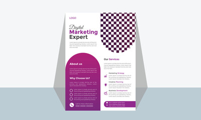 Company Flyer simple template corporate presentation magenta color creative presentation modern leaflet