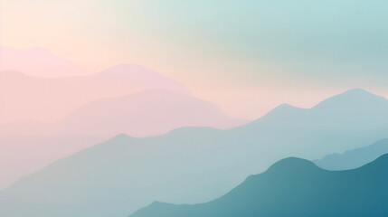 Naklejka premium A dreamy pastel color palette evokes a sense of tranquility and calmness in the smooth fog abstract background. Generative AI