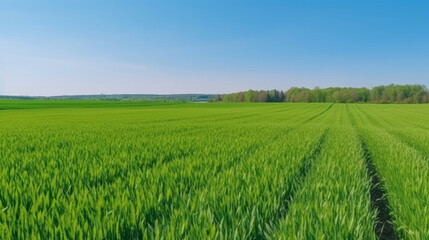 Juicy green field. Illustration AI Generative.