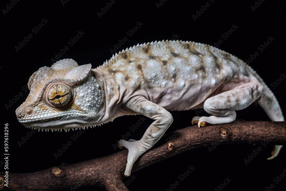 Aufkleber chameleon perched on a tree branch. generative ai