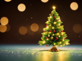 A miniature christmas tree created with generative ai