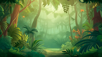 Jungle background created. Generative AI