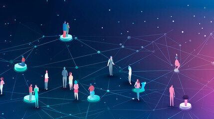 Social network connection concept. Generative AI