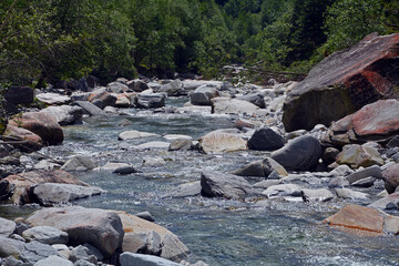 Der Fluss Ribo im Valle di Vergeletto, Kanton Tessin, Schweiz