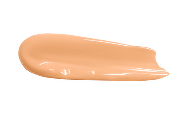 Smear of facial foundation is light beige in color. Isolated  PNG