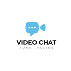 Video Chat Logo template design. Stock illustration. chat logo design