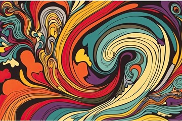 vibrant and dynamic abstract painting with swirling colors. Generative AI