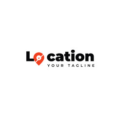 Location Pin Logo template design. Stock illustration.