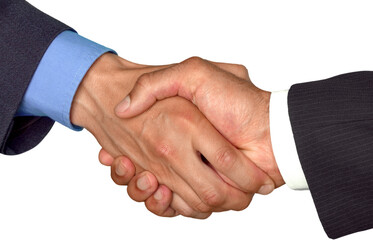 Closeup of Two Businessmen Shaking Hands