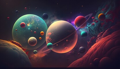 宇宙の惑星をイメージ