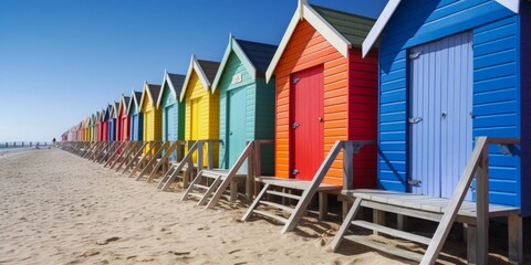 colorful huts at the beach