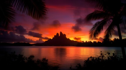 Fototapeta na wymiar Tropical Sunset Splendor