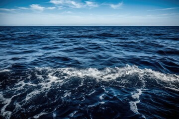 Fototapeta premium serene ocean landscape with a clear blue sky. Generative AI