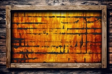 an antique wooden frame with a rustic texture. Generative AI