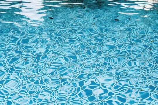 serene and calm blue swimming pool with rippling water. Generative AI